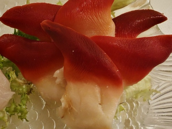 Rotes Muschel-Sashimi