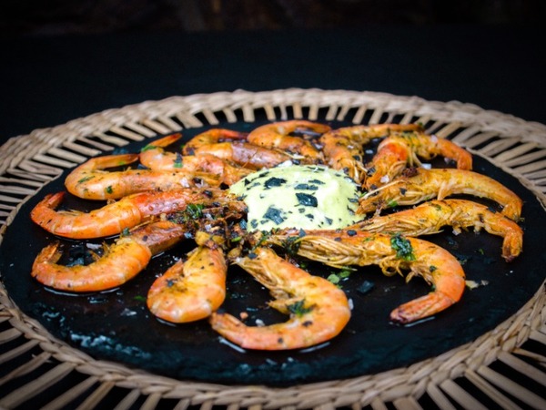 Grilled prawns